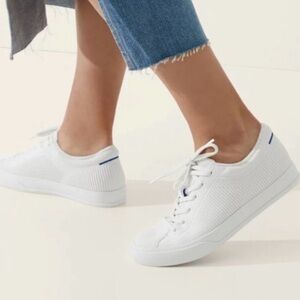 Rothy’s The Lace Up Sneaker in Bright White. Size 7